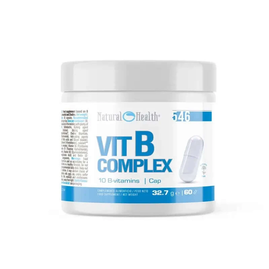 Natural Health Vit B Complex 10 B-Vitamine, 60 Kapseln