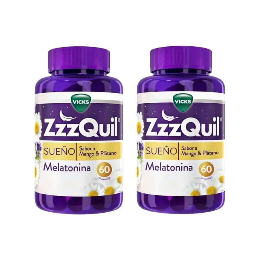 ZzzQuil Mango, Banane & Baldrian Pack 2x60 Gummis