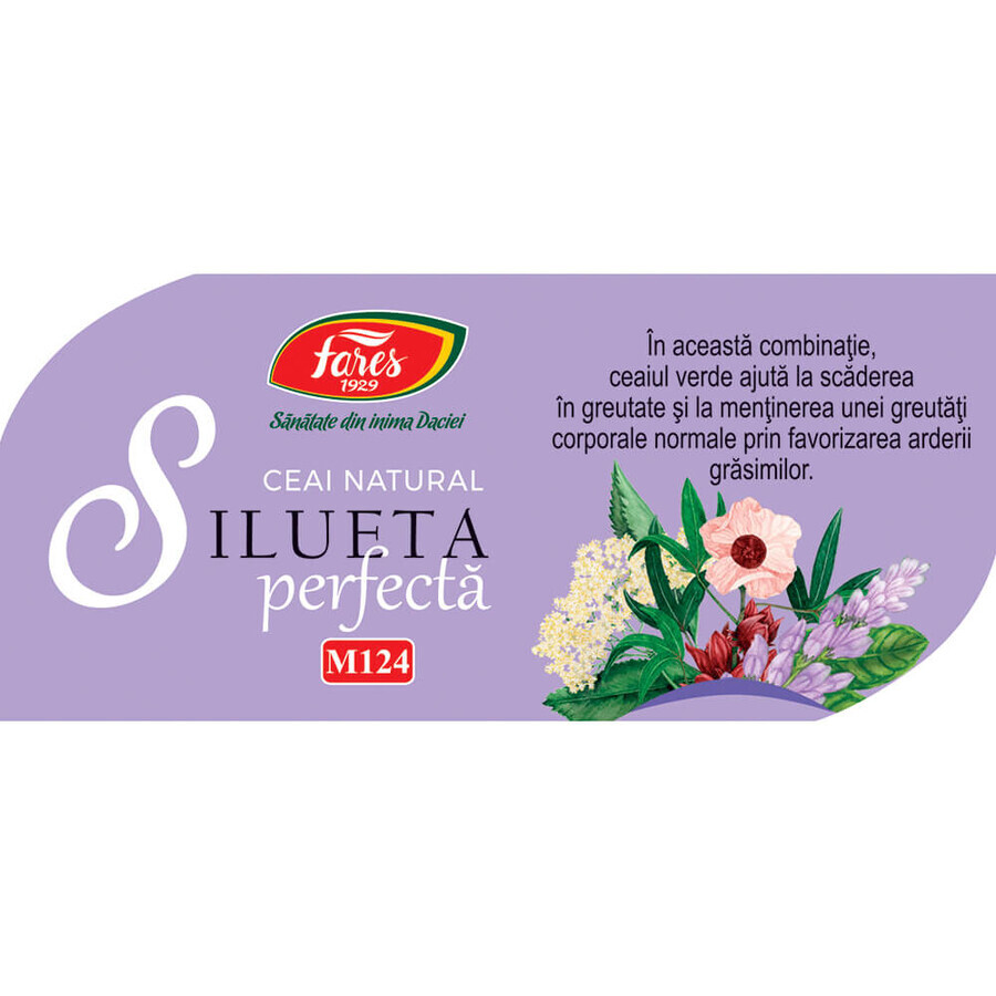 Ceai Silueta Perfecta 2 controlul greutatii M124 20 plicuri, Fares 