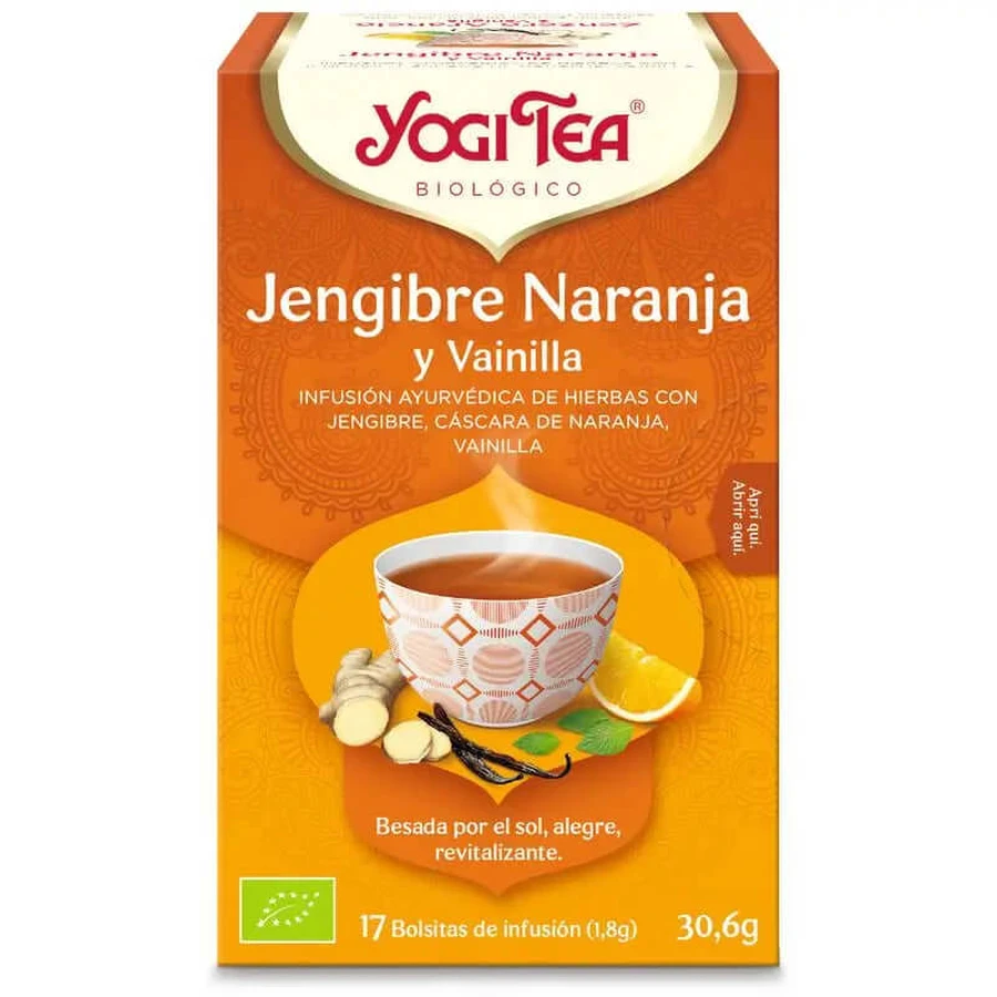 Yogi Tea Biologische Gember Sinaasappel & Vanille 17 builtjes