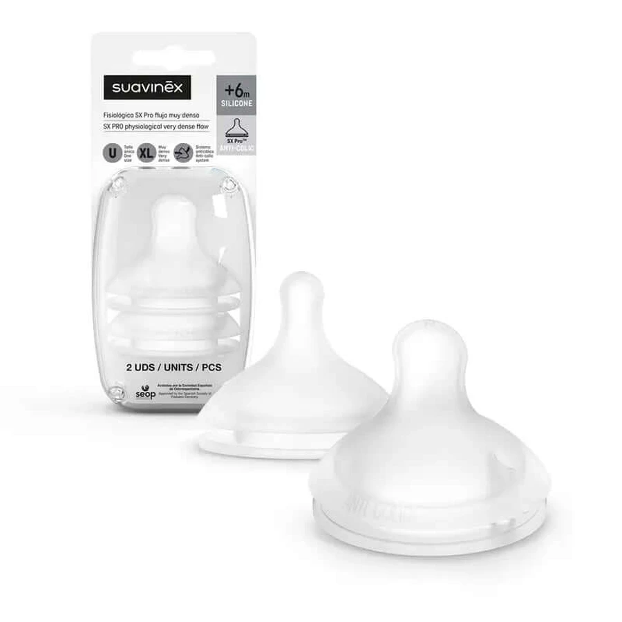 Suavinex Sx Pro Silicone Sx Pro 2 teats, very dense flow (Xl)