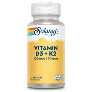 Solaray Vitamin D3 & K2 (Mk7), 120 Kapseln