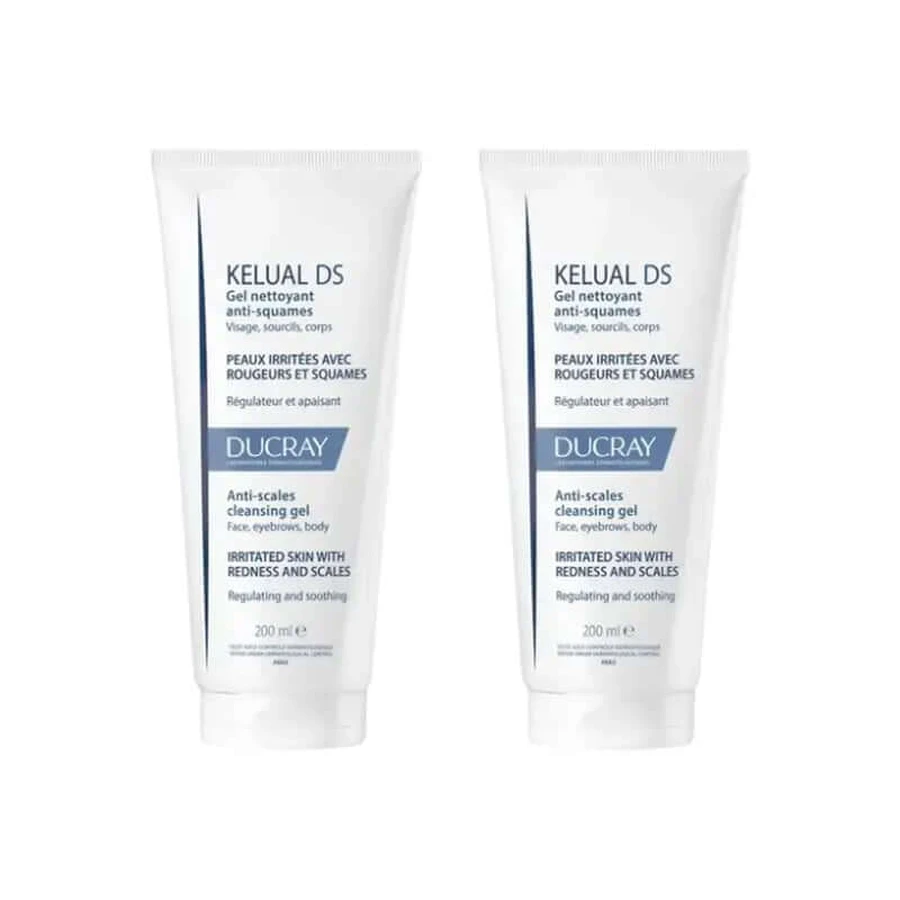Ducray Kelual Ds Facial Cleansing Gel, 2X200 Ml
