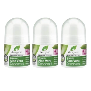Dr.Organic Aloe Vera Déodorant Naturel Roll-On Sans Aluminium 3x50ml