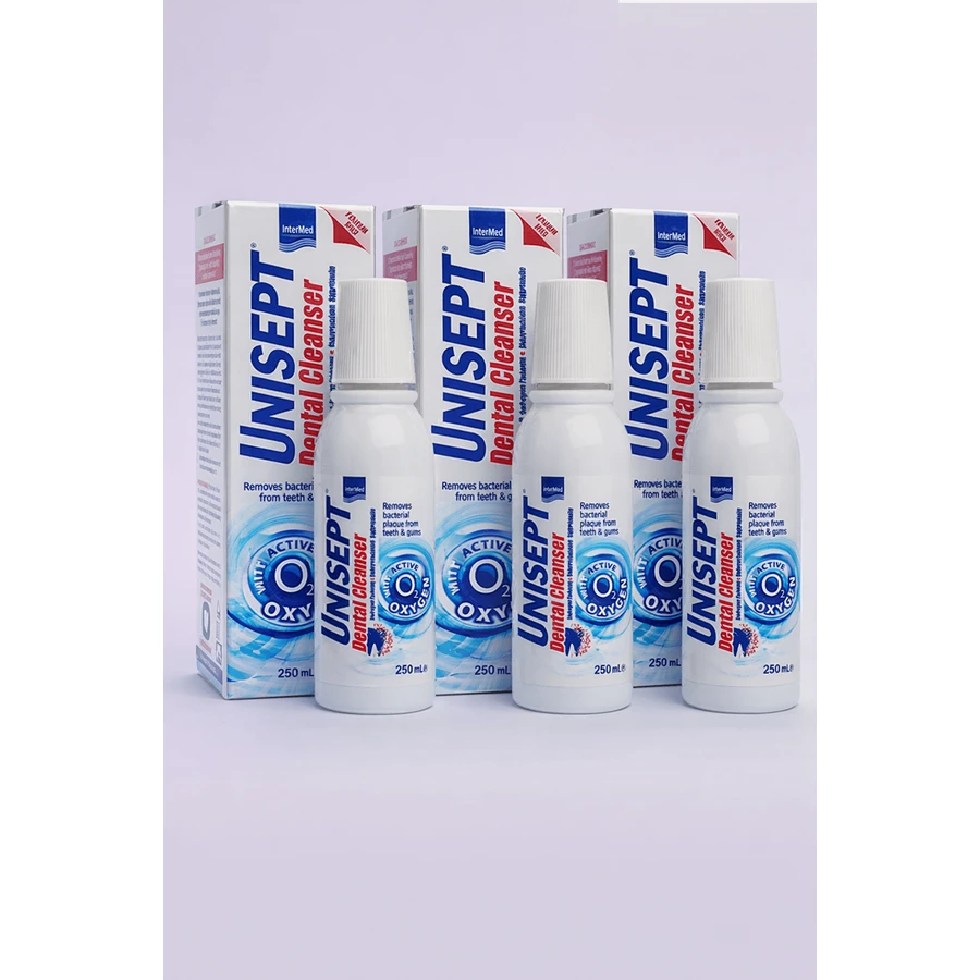 InterMed Unisept Dental Cleanser Täglicher Schutz Mundspülung 3x250 ml