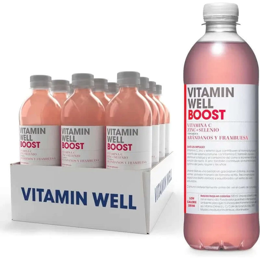 Vitamin Well Pack Boost Pack Brombeere/Himbeere, 12 Stück x 500 ml