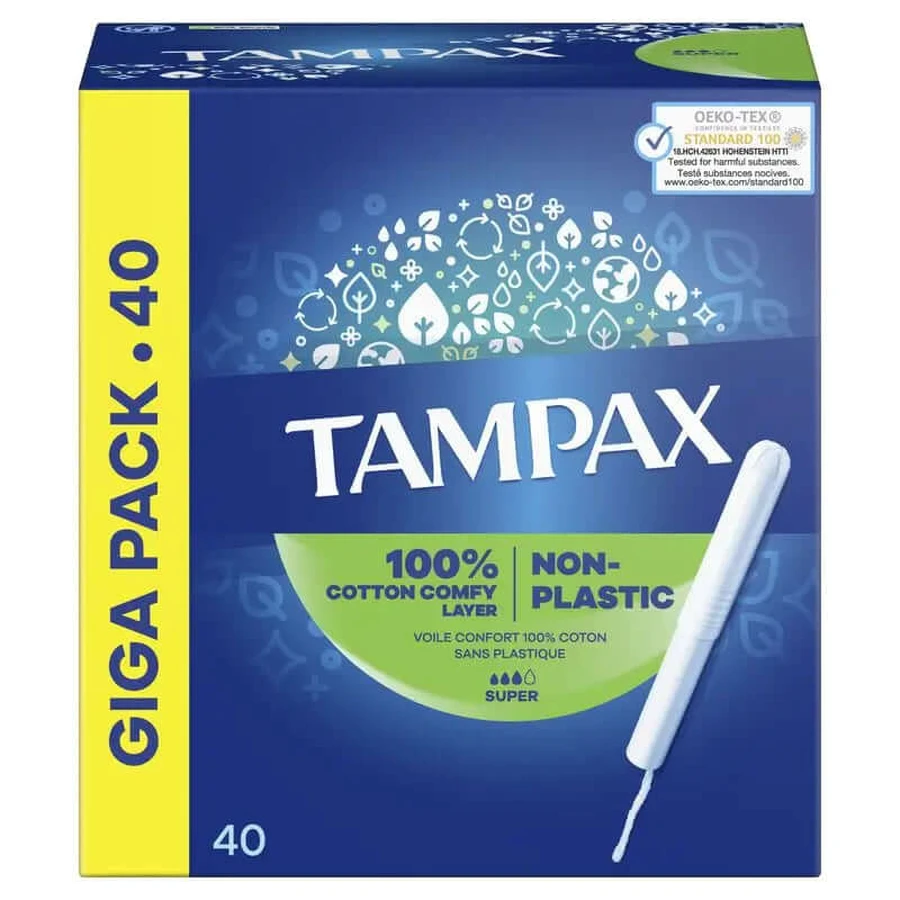 Tampax Super Tampons Avec Applicateur , 40 unités