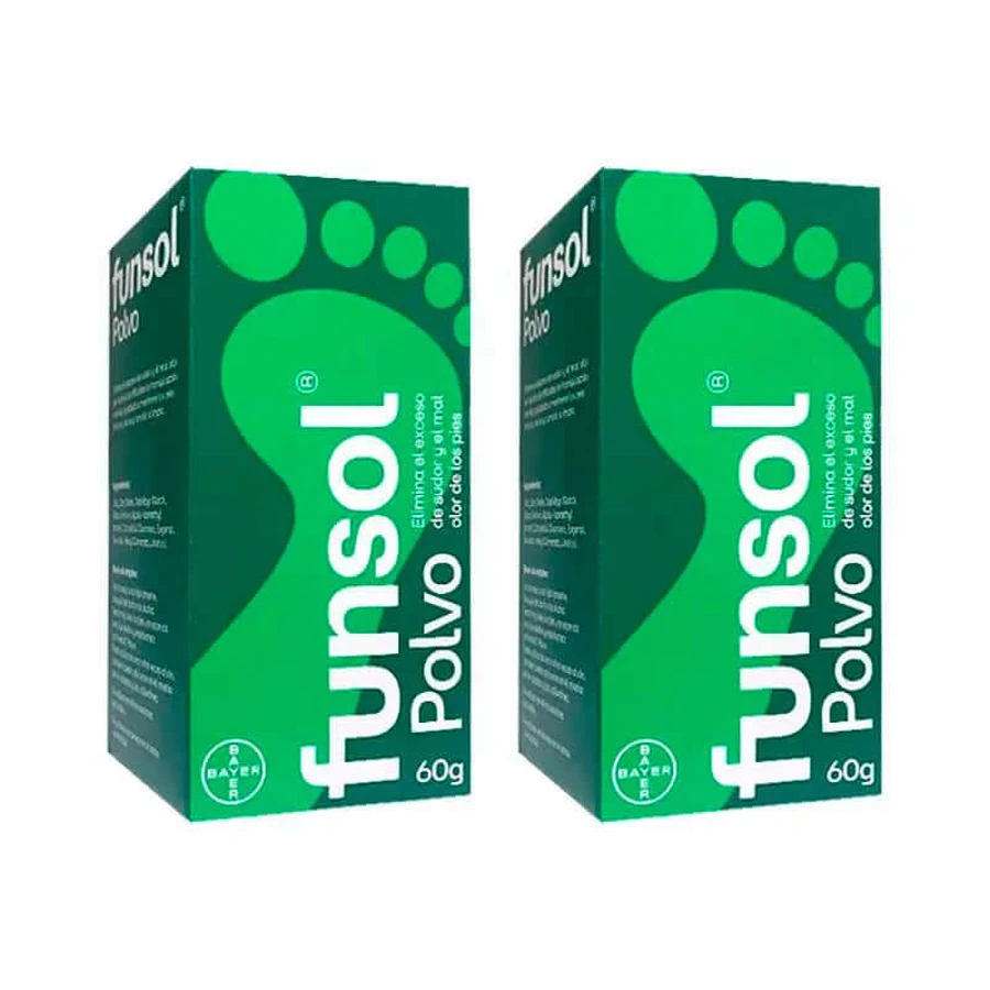 Desodorante de pies Funsol, envase en polvo, 2x60g