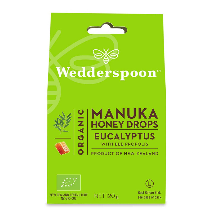 Comprar Caramelo bio con miel de manuka, eucalipto y propóleo, 120 g, Wedderspoon Caramelo bio con miel de manuka, eucalipto y propóleo, 120 g, Wedderspoon
