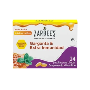 Zarbee'S Keel & Immuniteit 24 zuigtabletten met honing, pepermunt, zink en Vit.D