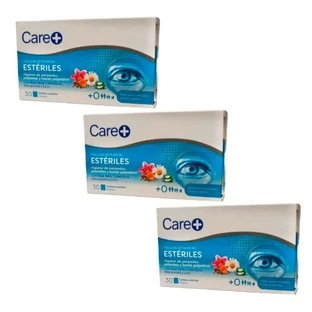 Care+ Sterile Augentücher, Packung 3 x 30 Stück