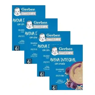 Gerber Havermout en Pruimenpap, 4X250 Gr