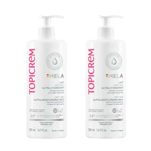Topicrem Mela Loción Corporal Ultra Hidratante, spf15, Envase 2 x 500 ml