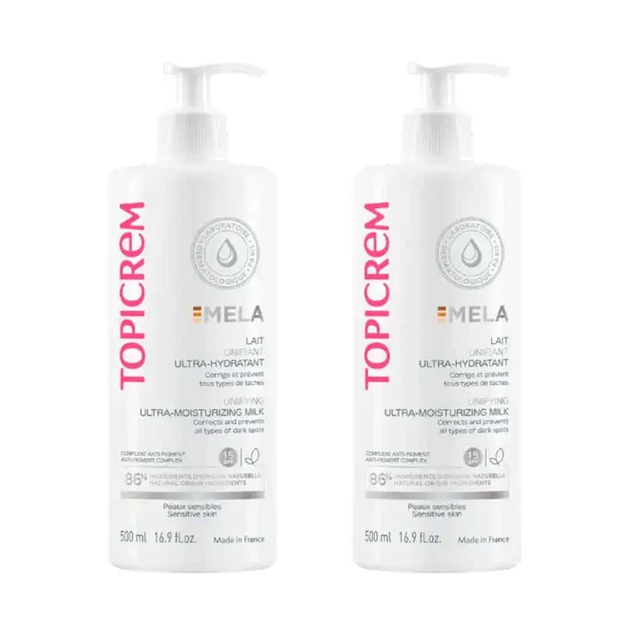 Topicrem Mela Ultra Moisturizing Body Lotion, spf15, Package 2 x 500 ml