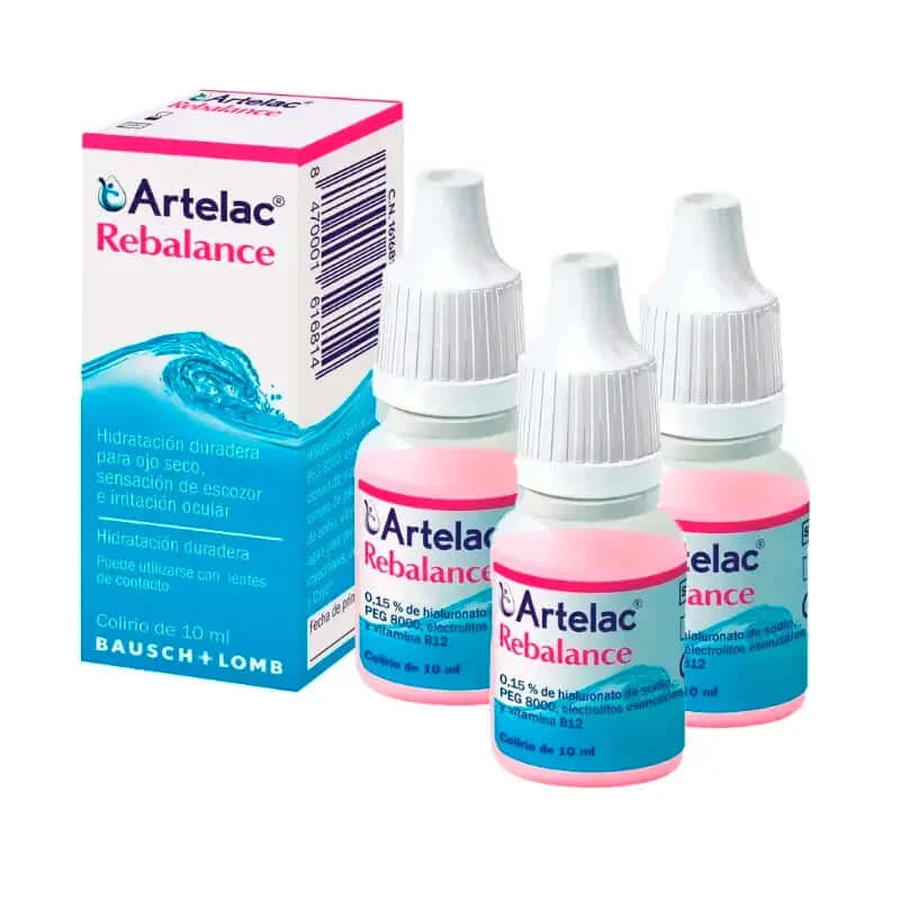 Artelac Rebalance Sterile eye drops, 3x10 ml, Bausch & Lomb