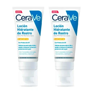CeraVe Duplo Gezicht Hydraterende Lotion Spf 50, 2X52 Ml