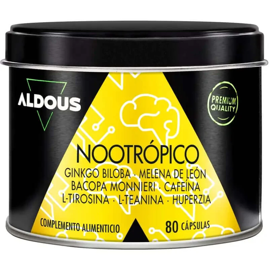 Aldous Labs Nootropic met Ginkgo Biloba, Lion's Mane, Cafeïne, Bacopa, Tyrosine, Theanine en Huperzine A