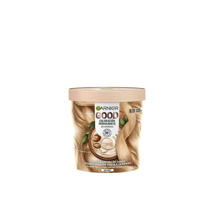 Garnier Good Colorante permanente sin amoniaco, 90% de origen natural Tono 8.13 Beige Amanecer