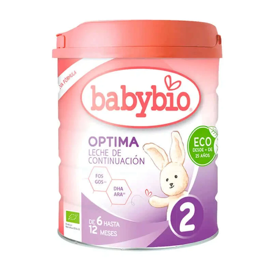 Babybio Optima 2 Leche de vaca 0-6 meses, 800 g