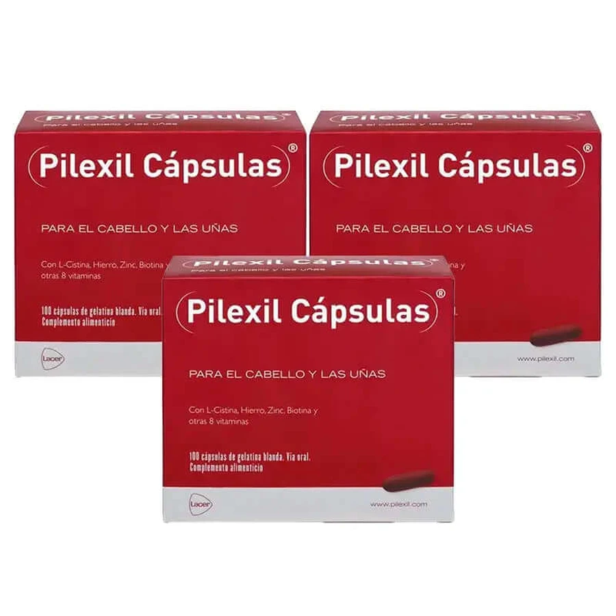 Pilexil Capsules contre la chute des cheveux, paquet de 3 x100 capsules