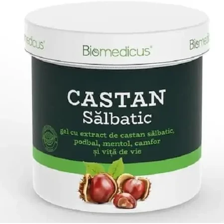 Gel van wilde kastanje met podbal-extract, menthol, kamfer en wingerd, 250 ml, Biomedicus