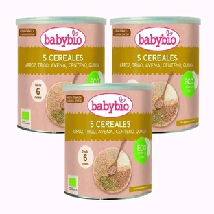 Babybio 5 Biologische Granen +6m, verpakking 3 x 220g