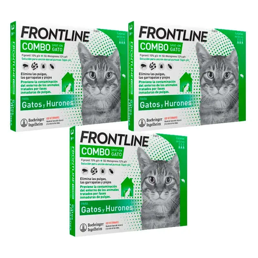 Frontline Combo Combo Cats & Ferrets Spot On, pack 3 x 6 pipettes x 0.5 ml
