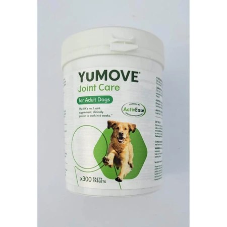 YuMOVE Joint Care for Adult Dogs, XS-XL, joint system supplement for dogs, box, 300 tablets
