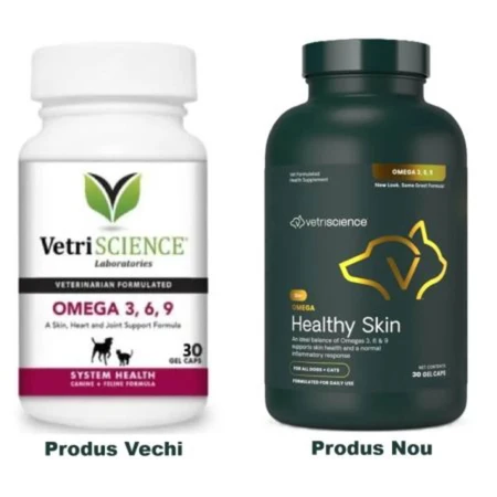 VETRISCIENCE Omega Healthy Skin, XS-XL, huid & vacht supplement voor honden, fles, 30 capsules