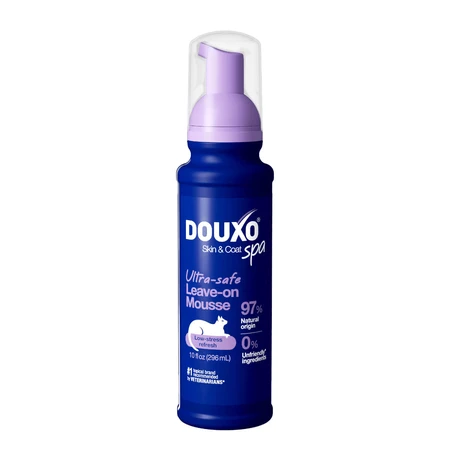 DOUXO SPA Low-Stress Refresh Mousse, Foaming Shampoo for Cats, no rinse, moisturizing, Vanilla and Coconut, bottle with applicator, 150ml