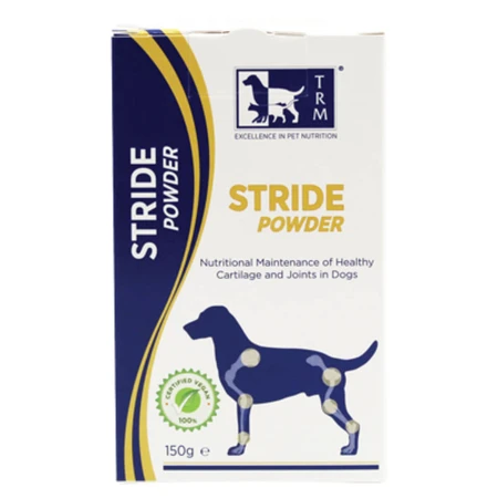 TRM Stride Powder, XS-XL, joint system supplement for dogs, bottle, 150g powder