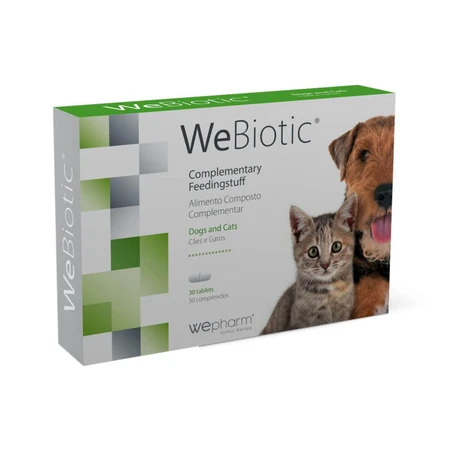WEPHARM WeBiotic, XS-XL, spijsverteringssupplement voor honden en katten, fles, 30 tabletten