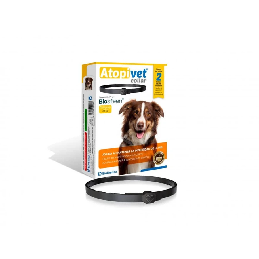 BIOIBERICA Atopi vet Collar Medium & Large Dogs, M-XL, adjuvante Halsband Behandlung für Hunde, empfindliche Haut, beruhigend, Box, 75cm, 1 pc