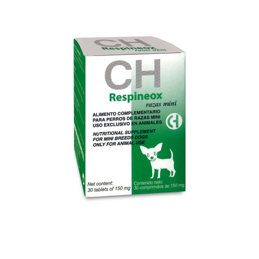 CHEMICAL IBERICA Respineox Mini, XS-S, suplemento del sistema respiratorio para perros, caja, 30 comprimidos