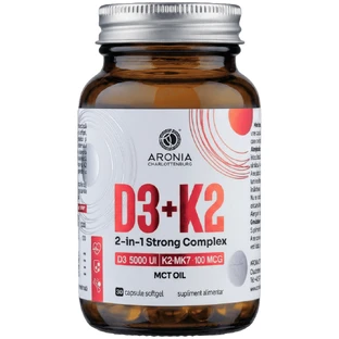 Vitamine D3+K2, 2-in-1 Sterk Complex, 30 capsules, Aronia