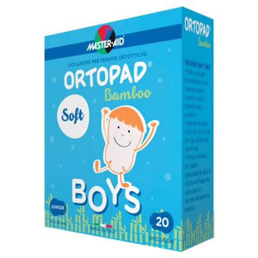 Ortopad patch orthopédique doux pour les yeux garçons junior 20 pièces