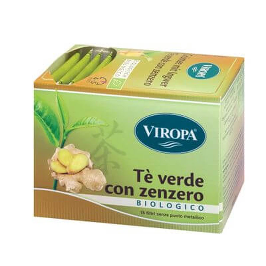 Viropa Bio Grüner Tee und Ingwer 15 Filter