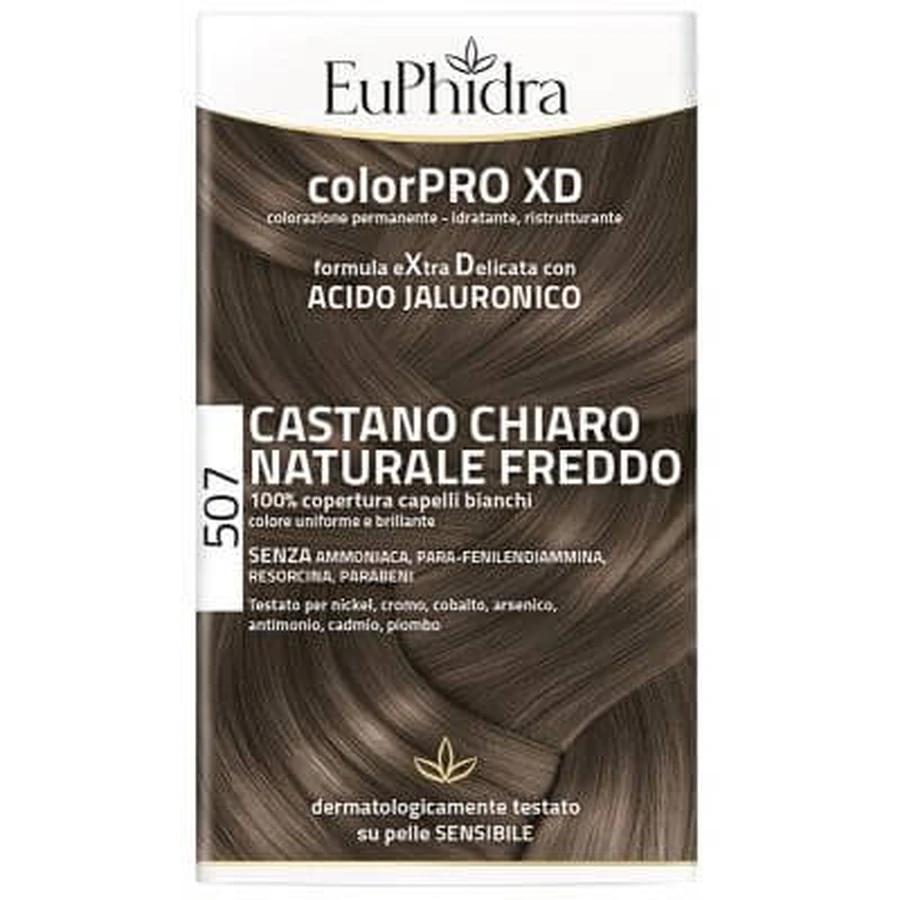 Euphidra colorpro xd 507 castaño claro natural f color + activador + acondicionador + gorro + guantes