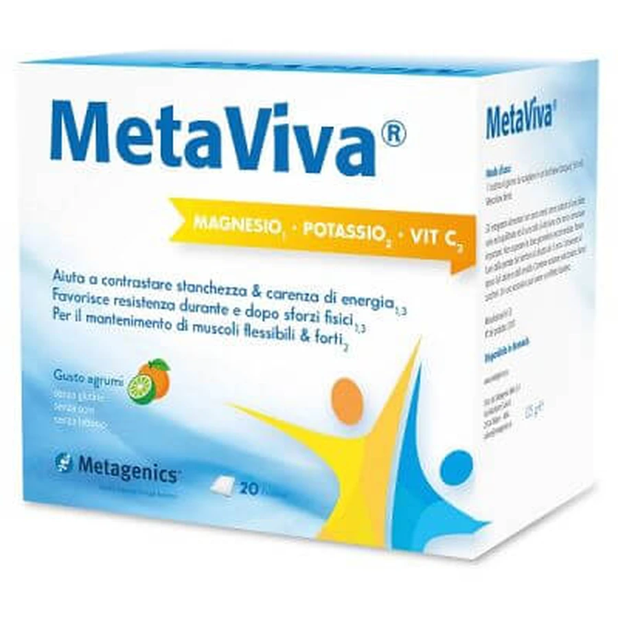 Metaviva Magnesium Kalium Vitamin C 20 Portionsbeutel