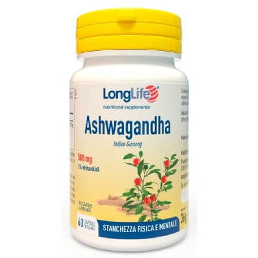 Longlife ashwagandha 60 cápsulas 500 mg