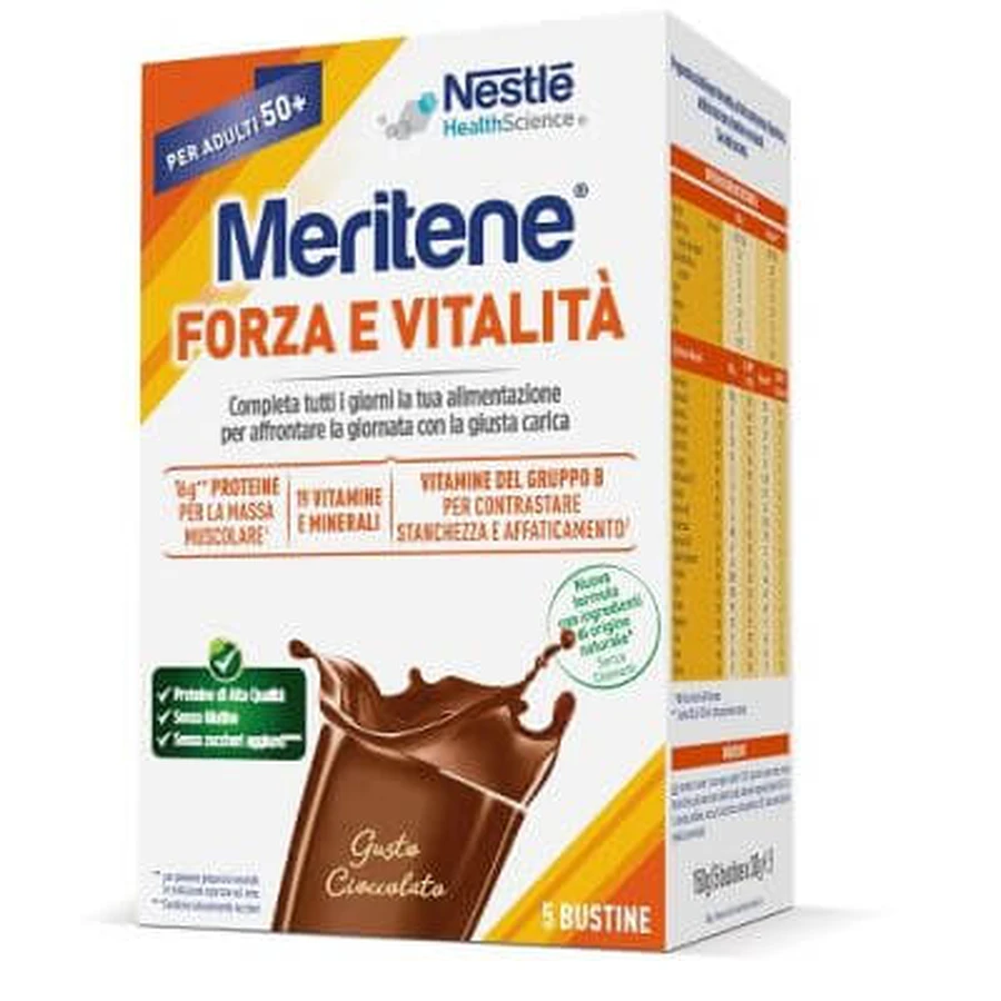 Meritene strength and vitality chocolate 5 x 30 g sachets