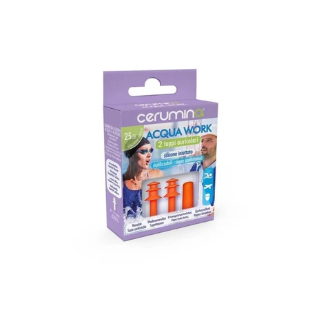 Cerumin AQUA WORK - injizierte Silikon-Ohrstöpsel, 2 Stück, Pietrasanta Pharma