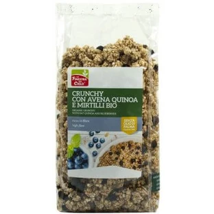 Croustillant avec de l'avoine de quinoa et des myrtilles