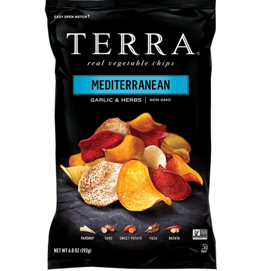 Comprar Patatas fritas mediterráneas con ajo y hierbas, 110 g, Terra Patatas fritas mediterráneas con ajo y hierbas, 110 g, Terra