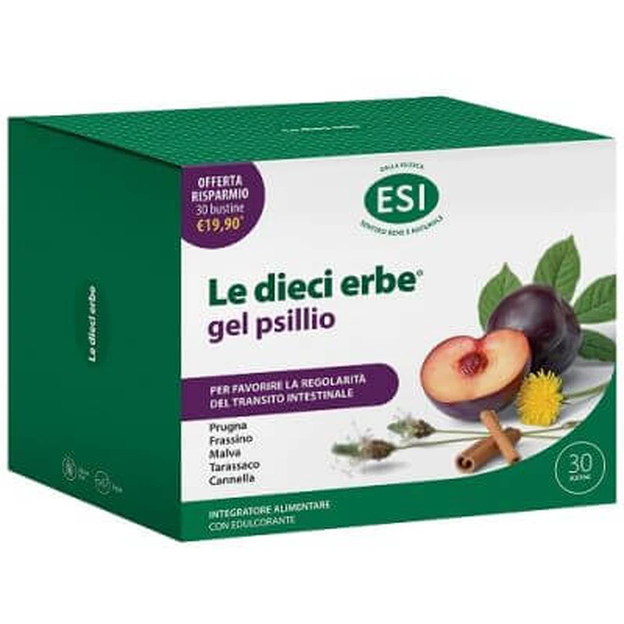 Esi le dieci erbe psyllium gel 30 sachets