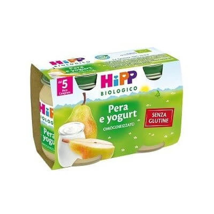 Hipp bio hipp iaurt omogenizat cu pere 2x125 g