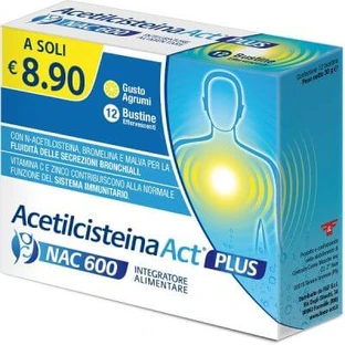 Acetylcystein act plus nac 600 12 Portionsbeutel Brause Zitrusfrüchte