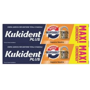 Kukident zwei Packungen Haftcreme für Zahnersatz mit unschlagbarem Biss 57 g x 2