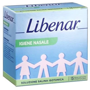 Solution saline isotonique 0,9% libenar pour l'hygiène nasale 15 ampoules jetables x 5 ml