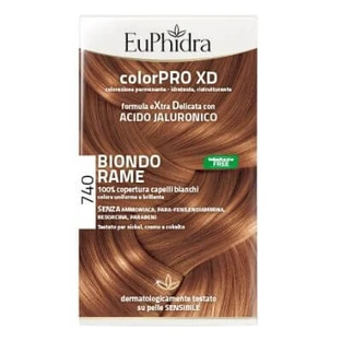 Euphidra colorpro xd 740 copper blond hair coloring gel in bottle + activator + conditioner + gloves